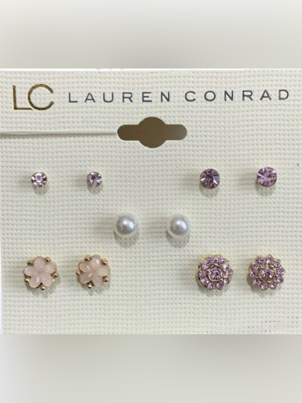 NWT! LAUREN CONRAD 5 PAIRS OF STUD EARRINGS